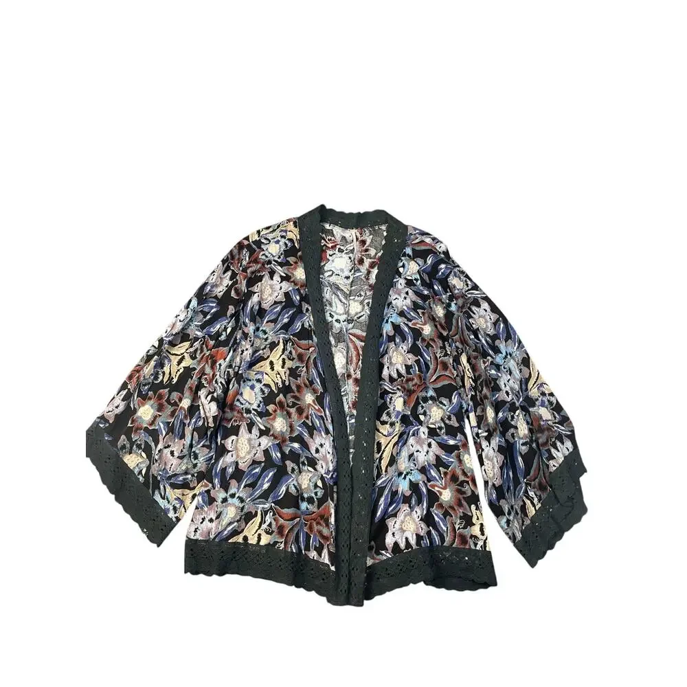 Free People Women’s XS Floral Lace Boho Kimono